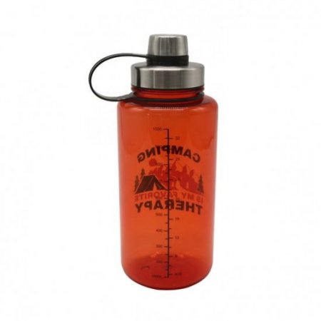 Ozark Trail 32 oz (32 fluid ounces) Red BPA Free Plastic Water Bottle with Screw-on Lid, Camping Design