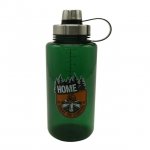 Ozark Trail 32 oz Green Plastic Water Bottle with Wide Mouth and Flip-Top Lid