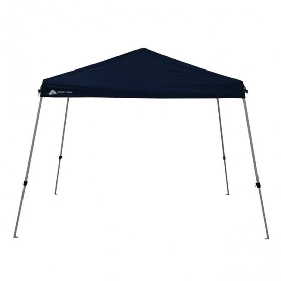 Ozark Trail 10\' x 10\' Instant Pop-up Slant Leg Outdoor Canopy Type Shading Shelter, Dusty Blue
