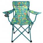 Ozark Trail Camp Chair, Taco Design, Green with Blue, Adult