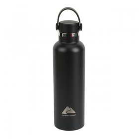Ozark Trail 24 fl oz Black Insulated Stainless Steel Water Bottle, Twist Cap with Loop Handle