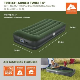 Ozark Trail Tritech 14" Air Mattress with In & Out Pump, Twin