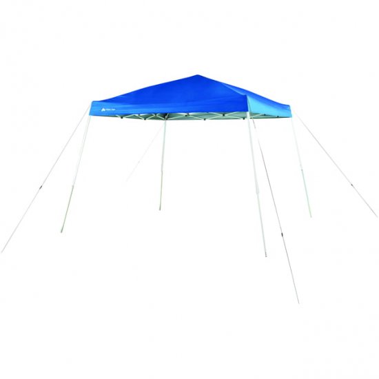 Ozark Trail 10\' x 10\' Instant Pop-up Slant Leg Canopy Outdoor Shading Shelter, Blue