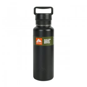 Ozark Trail 40 fl oz Insulated Stainless Steel Water Bottle, Twist Cap with Loop Handle, Black
