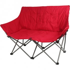 Ozark Trail Camping Love Seat Chair, Red, Adult Use, 15lbs