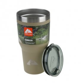 Ozark Trail Double Wall Vacuum Sealed Stainless Steel Tumbler 32 Ounce, Tan