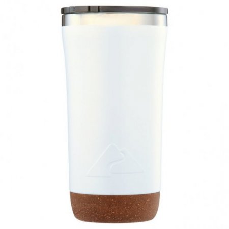 Ozark Trail 18 oz Insulated Stainless Steel Tumbler with Cork Bottom, White