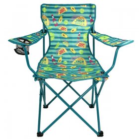 Ozark Trail Camp Chair, Taco Design, Green with Blue, Adult