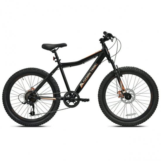 Ozark Trail 24\" Glide Mountain Bike, 8 Speed, Black, Teen, Unisex