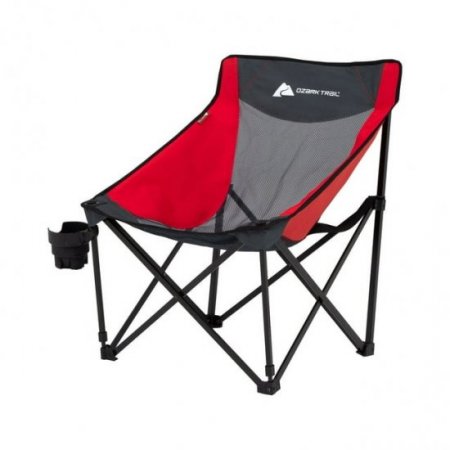 Ozark Trail Camping Chair, Red and Gray