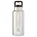 Ozark Trail 36 oz Double-Wall Vacuum-Sealed Stainless-Steel Insulated Water Bottle with Wide Mouth Lid, Silver & Black