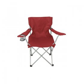 Ozark Trail Basic Quad Folding Outdoor Adult Camp Chair with Cup Holder, Red